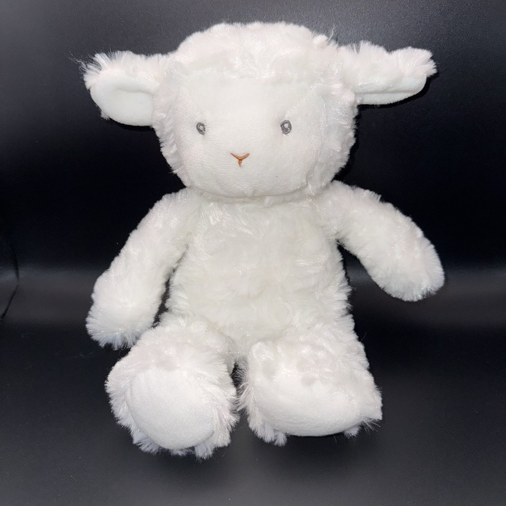 2018 Carters White Lamb Sheep Stuffed Animal Baby Toy #67594 Embroidered Eyes11"